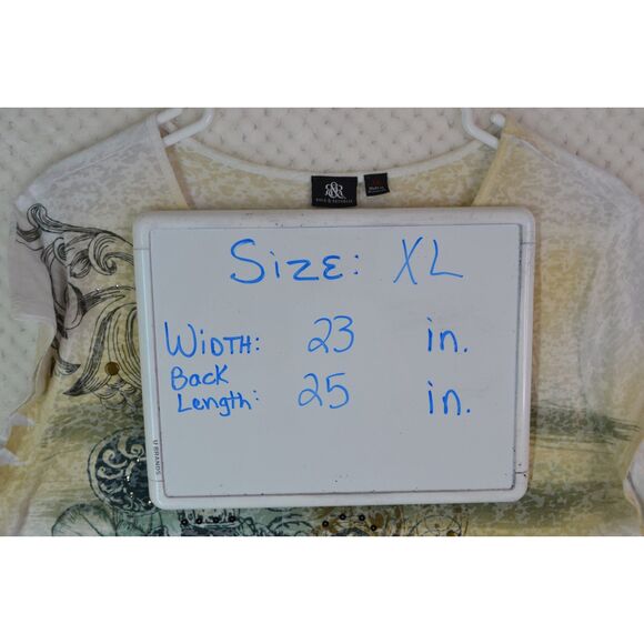 Rock & Republic Women's XL Cream Studded Grunge Top - Picture 13 of 13